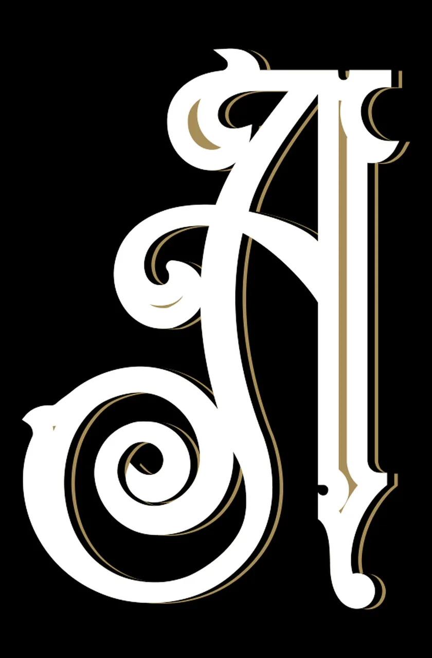 Monogramma A su fondo nero - Arcadia