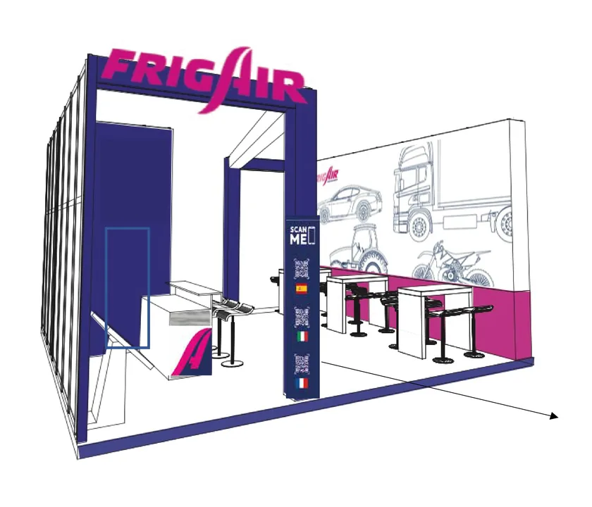 Render dello stand - Frigair